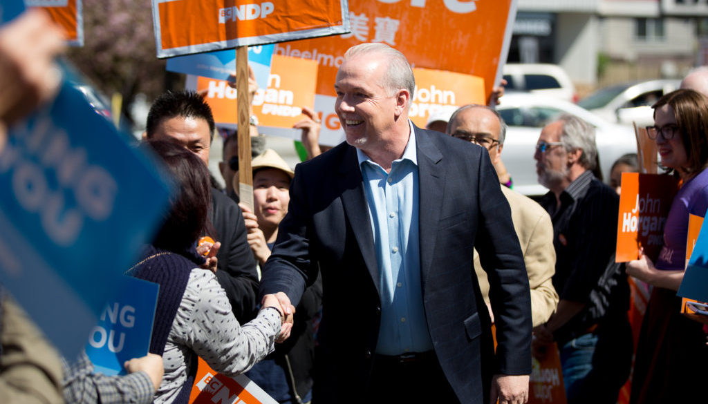 BCNDP Leader John Horgan stops off at the IOUE training facility.